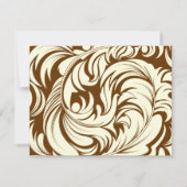 311-Lavishly Laineyのクリーム及びブラウンRSVP 出欠カード (裏面)