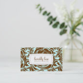 311-Lavishly Laineyブラウン及び青い名刺 名刺 (スタンド正面)