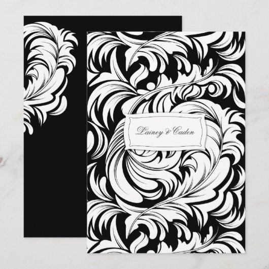 311-Lavishly Lainey Black Invitation 招待状 (正面/裏面)