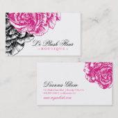 311 Leプラシ天のフルーア-ショッキングピンク及び黒 名刺 (正面/裏面)
