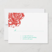 311 Leプラシ天のフルーア-弁柄及びターコイズRSVP 出欠カード (裏面)