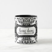 311 Lovey Doveyのダマスク織の白黒 マグカップ (中央)