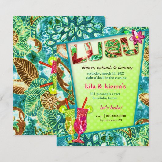311 Lushious Luau Invitation 招待状 (正面/裏面)