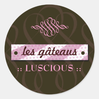 311-LUSY PINK & CHOCOLATEステッカー ラウンドシール