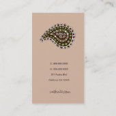 311 Myahのペイズリーのラベンダーのモスグリーンブラウン 名刺 (裏面)