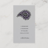 311 Myahのペイズリーのラベンダーの灰色 名刺 (裏面)