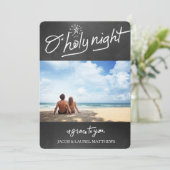 311 Oホーリーナイトチャルクボードタイポグラフィホリデイ シーズンカード (スタンド正面)