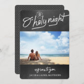 311 Oホーリーナイトチャルクボードタイポグラフィホリデイ シーズンカード (正面/裏面)