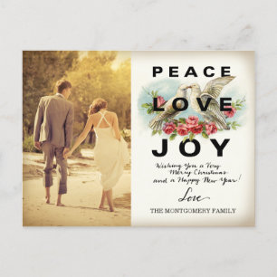 311 Peace Love Joy Vintageクリスマスポストカード シーズンポストカード