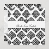 311 Phoebe クリーム＆ブラック ダマスク インビテーション (正面/裏面)
