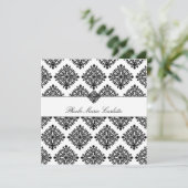 311 Phoebe Cream & Black Damask Invitation 招待状 (スタンド正面)