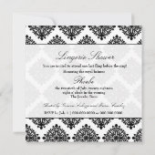 311 Phoebe Cream & Black Damask Invitation 招待状 (裏面)