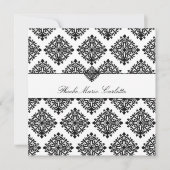 311 Phoebe Cream & Black Damask Invitation 招待状 (正面)