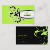 311 Roxyのライムおよび黒 名刺 (正面/裏面)