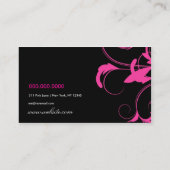 311 Roxyの黒およびピンク 名刺 (裏面)