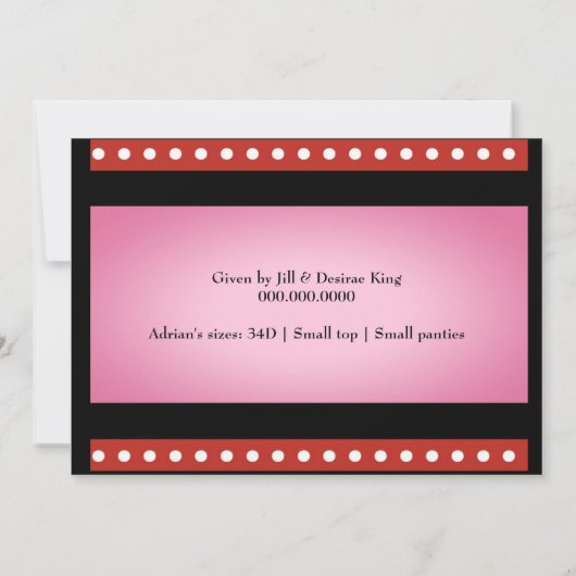 311 Senorita Bachelorette 招待状 (裏面)