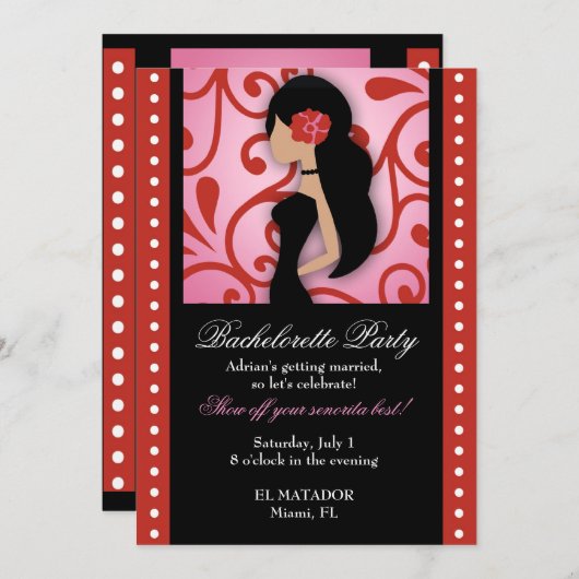 311 Senorita Bachelorette 招待状 (正面/裏面)