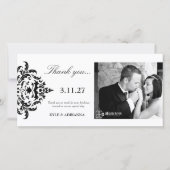 311-Simplisticlyエレガントなダマスク織は感謝していしています サンキューカード (正面)