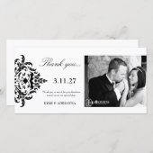 311-Simplisticlyエレガントなダマスク織は感謝していしています サンキューカード (正面/裏面)