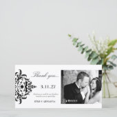 311-Simplisticlyエレガントなダマスク織は感謝していしています サンキューカード (スタンド正面)