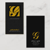 311-SIMPLY正方形のモノグラムTEXTURE-GOLD 名刺 (正面/裏面)
