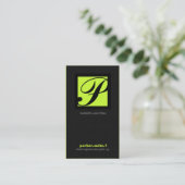 311-SIMPLY正方形のモノグラムTEXTURE-LIME 名刺 (スタンド正面)