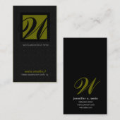 311-SIMPLY正方形のモノグラムTEXTURE-SAGE 名刺 (正面/裏面)