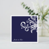 311-Swanky Swirls トリム ネイビーメタリック 招待状 (スタンド正面)
