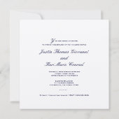 311-Swanky Swirls トリム ネイビーメタリック 招待状 (裏面)