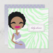 311-Sweet Mectiver Mamm Zebra -エスニック 招待状 (正面/裏面)