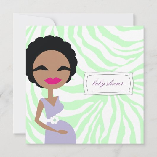 311-Sweet Mectiver Mamm Zebra -エスニック 招待状 (正面)