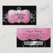 311-Theはピンクのプレート|の銀を浪費します 名刺 (正面/裏面)