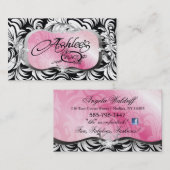 311-Theはピンクのプレート|の黒を浪費します 名刺 (正面/裏面)