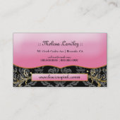 311-The甘美なピンクのプレート|の黒 名刺 (裏面)