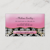 311-The甘美なピンクのプレート|の黒 名刺 (裏面)