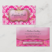 311-The甘美なピンクのプレート| Hottのピンク 名刺 (正面/裏面)