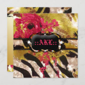 311 Tigress/シマウマのばら色のバチェロレッテ 招待状 (正面/裏面)