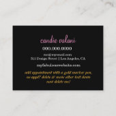 311 Tresのシックなダイヤモンドのハートの金ゴールドのダマスク織 名刺 (裏面)