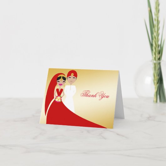311 Updoのインドの花嫁及び新郎は感謝していしています サンキューカード (正面)