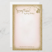 311 Vitageの魅力的なスプレーのタンの文房具 便箋 (正面/裏面)