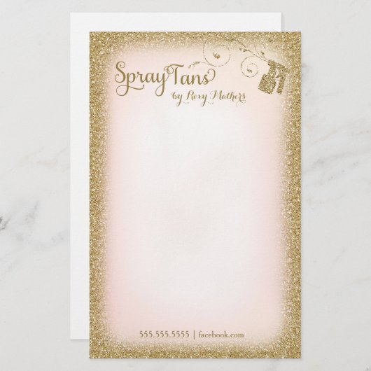 311 Vitageの魅力的なスプレーのタンの文房具 便箋 (正面/裏面)