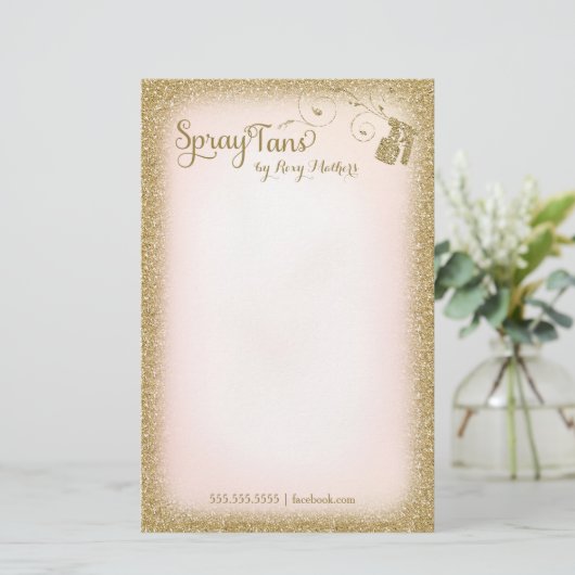 311 Vitageの魅力的なスプレーのタンの文房具 便箋 (スタンド正面)