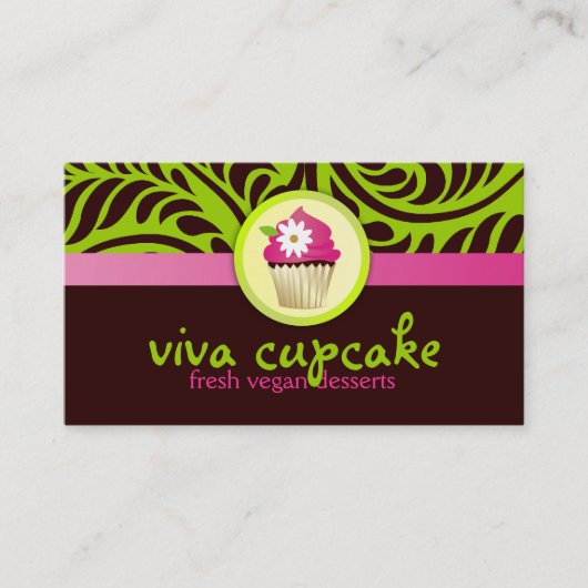 311 Vivaのカップケーキの緑 名刺 (正面)