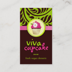 311 Vivaカップケーキ縦型緑 名刺