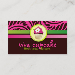 311 Viva Cupkake Pink n Greenストライプ 名刺