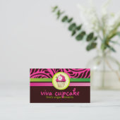 311 Viva Cupkake Pink n Greenストライプ 名刺 (スタンド正面)