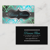 311-Zeopard印の大会のダマスク織のきらめくParadiseLime 名刺 (正面/裏面)