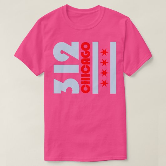 312シカゴ国旗イリノイ市町 Tシャツ (デザイン正面)