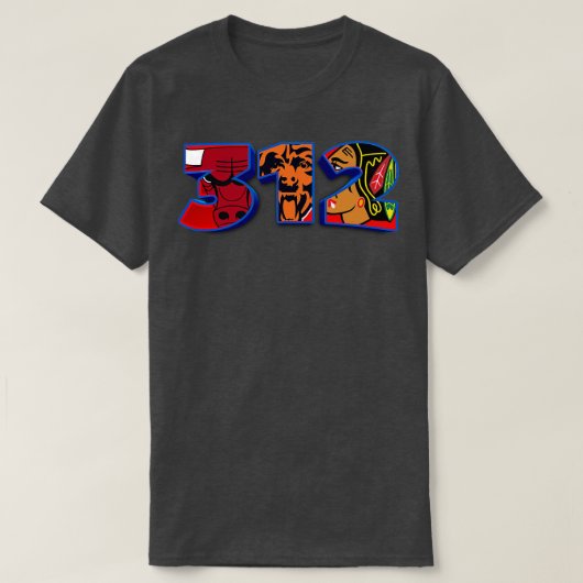 312 エリアコード シカゴシティスポーツ Tシャツ (デザイン正面)