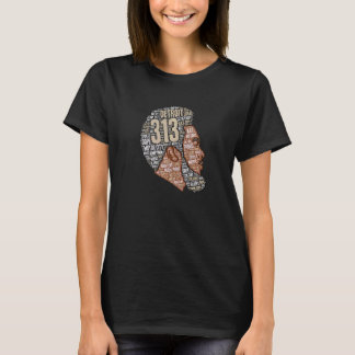 313エリアコードデトロイト黒人父の日 Tシャツ